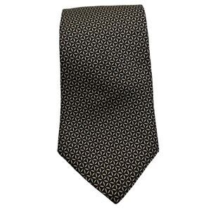 Brooks Brothers Makers All Silk Navy White Red Geometric Floral Star Tie Necktie